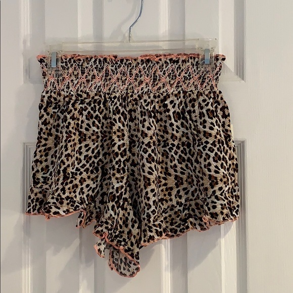 Animal Print Smocked Cover-Up Shorts - Picture 4 of 8